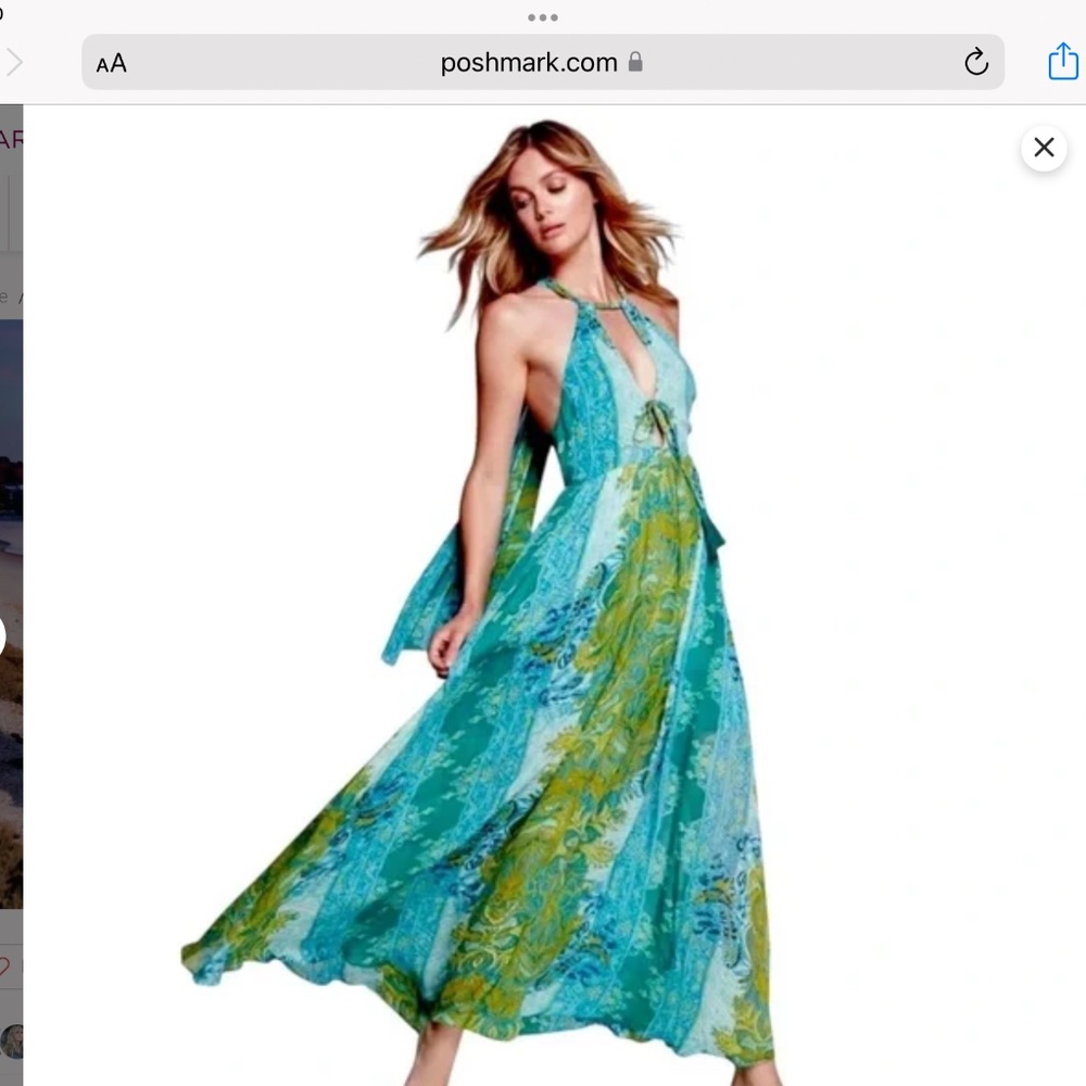 Free People Spring Scenery maxi dress NWT, Green and Blue, size 4